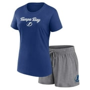 Women's Fanatics Blue/Gray Tampa Bay Lightning Script T-Shirt \u0026 Shorts Set
